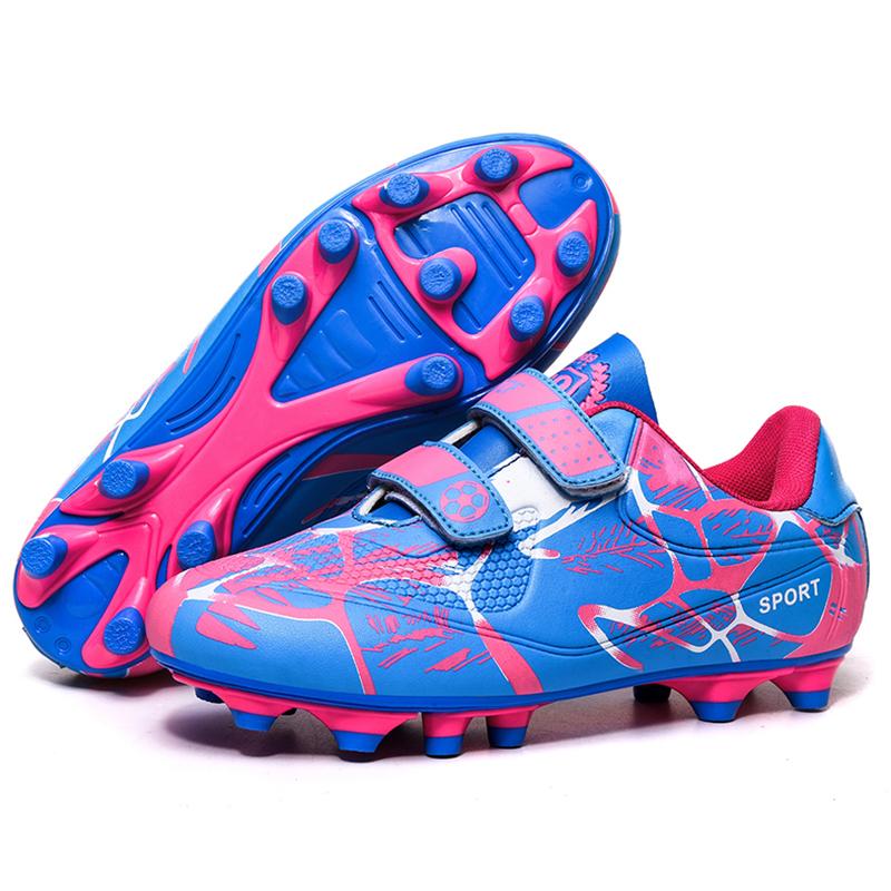 Футбольные бутсы Детские футбольные бутсы Молодежные гвозди Однотонные футбольные бутсы с двойной микрофонной клюшкой Тренировочные детские футбольные бутсы
