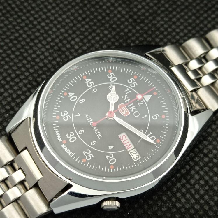 ВОССТАНОВЛЕННЫЕ ВИНТАЖНЫЕ SEIKO 5 АВТОМАТИЧЕСКИЕ 6309A ЯПОНИЯ МУЖСКИЕ ЧАСЫ D/D ЧЕРНЫЕ a318636-9