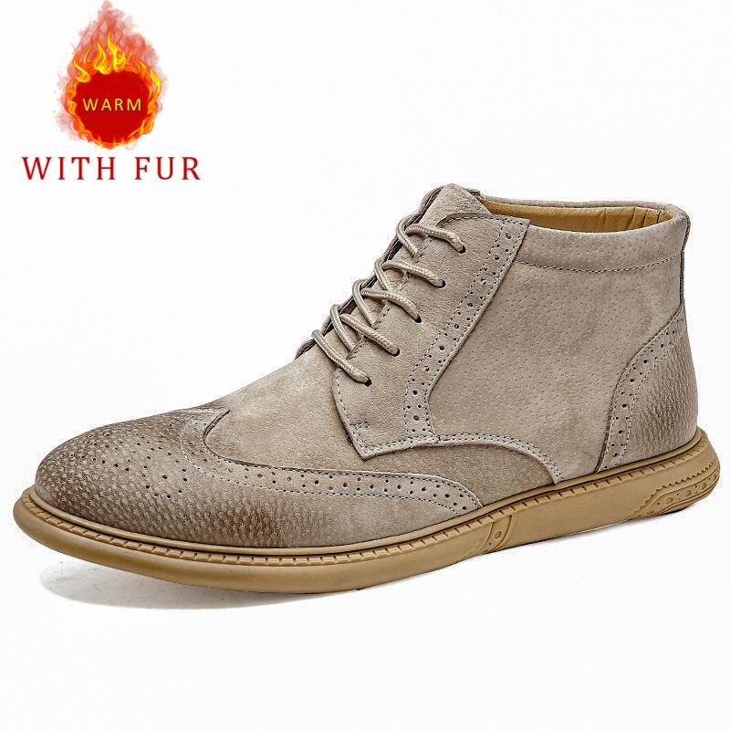 Модная осенне-зимняя мужская кожаная обувь Модный стиль броги Уличная обувь для прогулок Повседневная офисная обувь для мотоцикла для взрослых 38-46