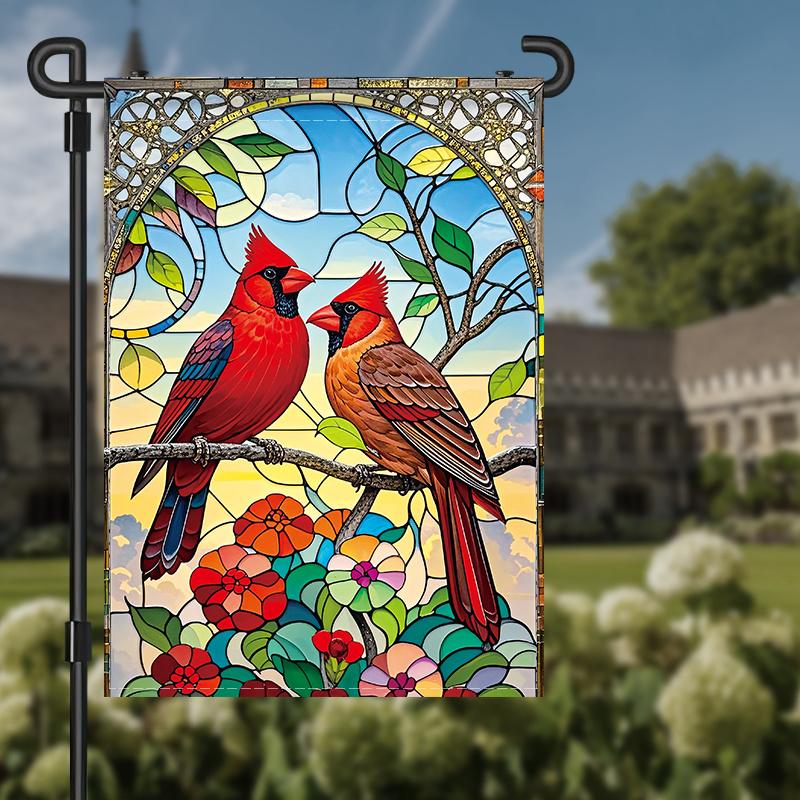 2D Flat - 2D Flat - 2D Design, a Double-Sided Garden Flag Featuring Birds on a Branch, Measuring 69.85X99.82 cm, Made of Durable Polyester, Suitable f