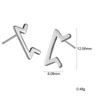 Dawapara Runes Letter Simple Fashion Earrings Stainless Steel Jewelry  Metal  Unisex  Trendy Stud Earrings