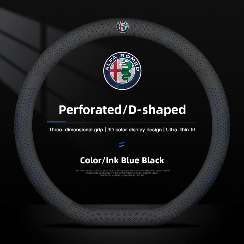 Car Styling Leather Steering Wheel Cover Auto Accessorie For Alfa Romeo 4C 159 166 Spider Giulia Giulietta 156 Mito 147 8C GT