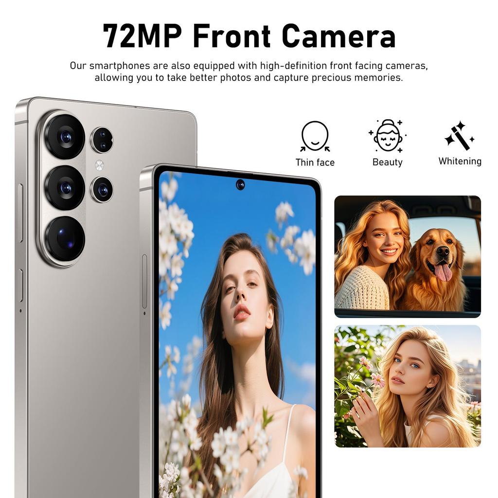 Смартфон S26 Ultra, 7,3-дюймовый дисплей, 4 ГБ ОЗУ, 64 ГБ памяти, совершенно новый.