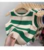 Женский полосатый вязаный жилет - Лето 2024 Ретро-стиль, безрукавный крутой топ