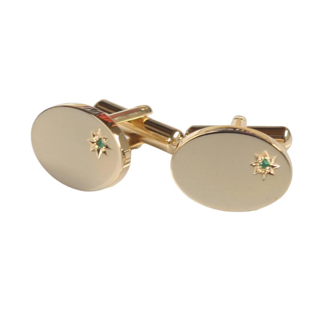 Kamakura Cufflinks Workshop May Birthstone Gold Emerald Cufflinks (Cufflinks, Cufflinks)