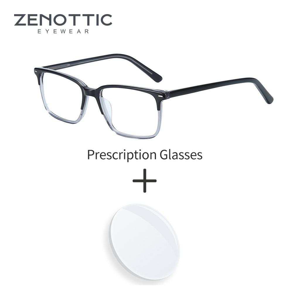 ZENOTTIC Fashion Rectangle Prescription Eyeglasses Acetate Progressive Optical Glasses for Men Anti-Blu-ray Myopia Eyewear