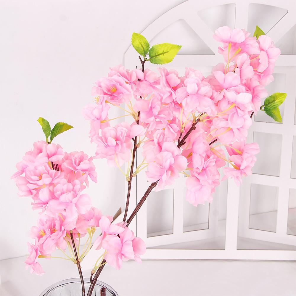 Bouquet 4 Branches Silk Table Artificial Sakura Fake Flower Home Decoration Cherry Blossom