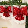 Блестящий набивной бант Рождественское украшение Большой зеркальный бант с пайетками Подвесное украшение