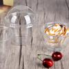 Transparent Plastic Dessert Bowl Container With Lid, 250ml Disposable Plastic Cups With Lids, For Bar Cafe Home Party, Salad Cup