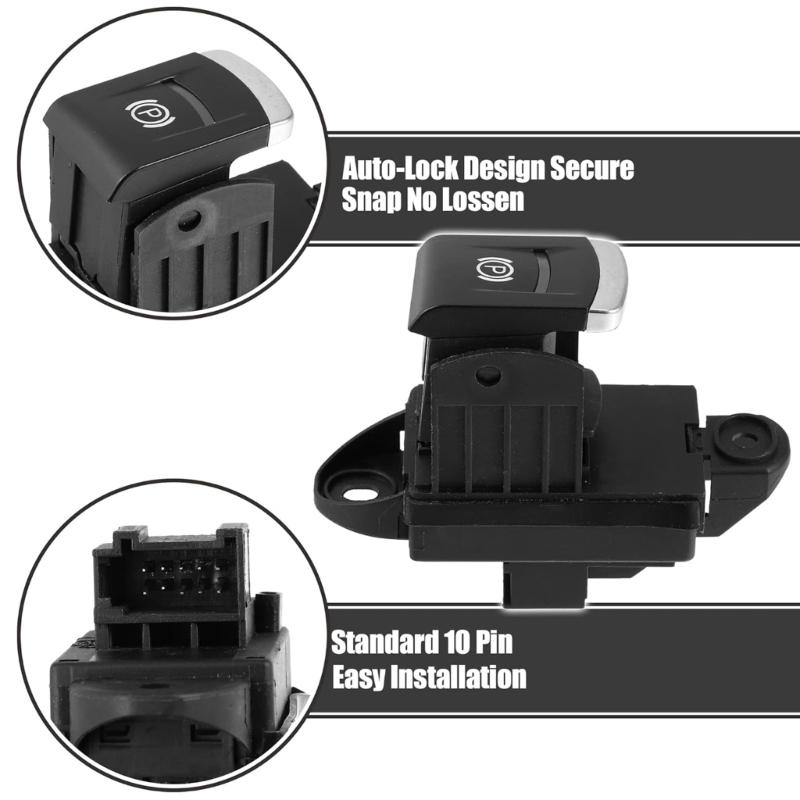 Car Power Electronic Parking Brake Handbrake Stop Button Switch Plug Play Suitable for 4F1927225A 4F1927225B 4F1927225C