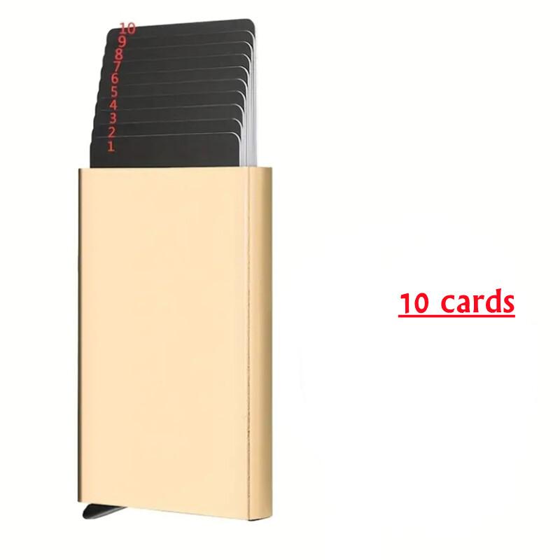 Large Capacity 6/10 Cards Holder, Men High Quality Credit Card Holder, Slim Card Case Anti-theft-RFID Auto Pop Up Travel Thin Wallets for Men