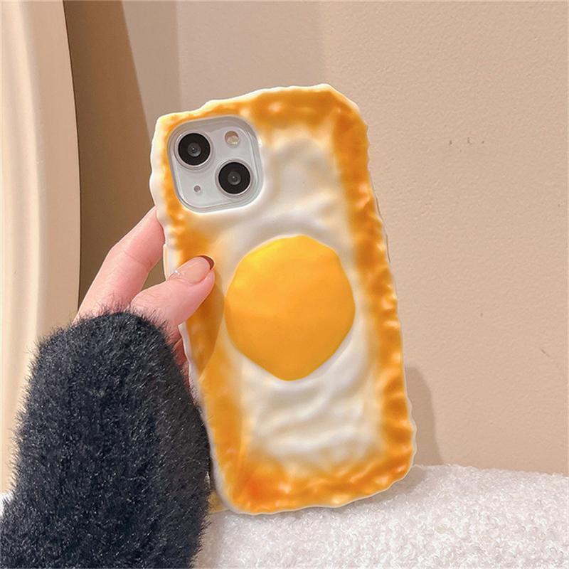 Корейский милый силиконовый чехол с 3d яйцами-пашот для Iphone 14 13 12 11 Pro Max, милый забавный противоударный мягкий чехол с рисунком из мультфильма