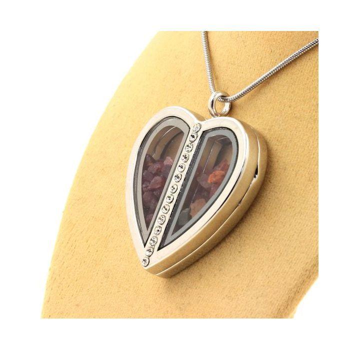 Pierres et Minéraux. Collier Rubis + Tourmaline multicolore brut. Modèle coeur.