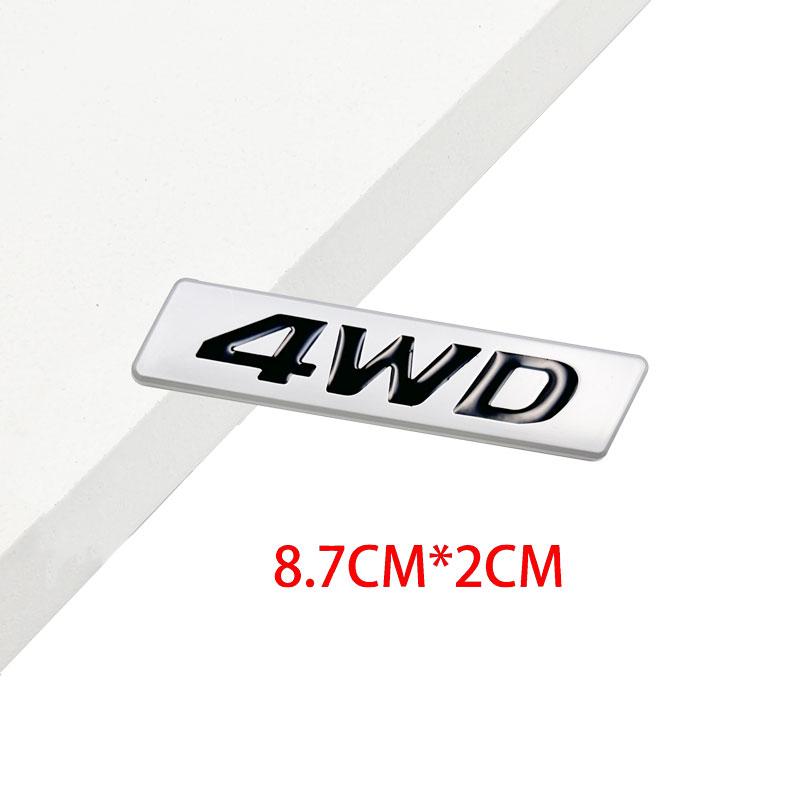 3D Metal 4WD Car Side Fender & Rear Trunk Emblem Badge Sticker for 4X4 Off-Road SUV - Vehicle Accessory Logo Decal