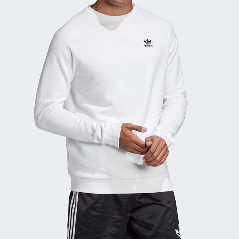 Adidas Спортивный свитер с принтом трилистника Originals, мужской топ, белый цвет DV1599