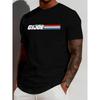 Европейские размеры Летняя необходимость: Мужская модная повседневная футболка с принтом букв - Дышащий полиэстер, Круглый вырез, Короткий рукав