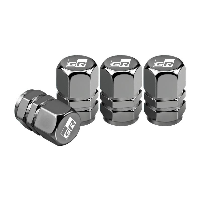 ADF3 4pcs Automotive tire valve cover metal tire valve accessories For Toyota Yaris Corolla Prius Auris CHR Camry RAV4 Avalon Avensis