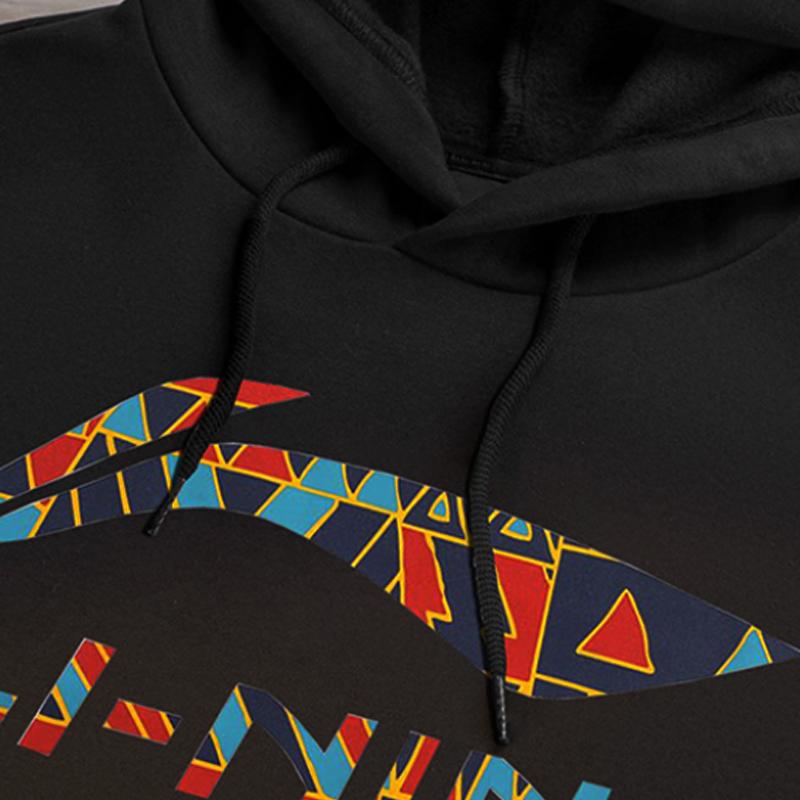 Li-Ning Модный Дизайн Письмо Модный Мягкий к Коже Флис Теплый Удобный Универсальный Худи Свитшот Повседневный Спортивный Костюм YWDV375-3+YYKV235-1