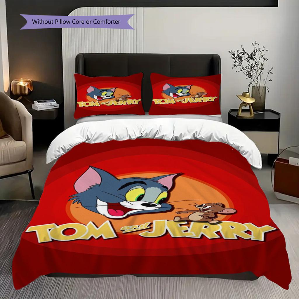 Whimsical Adventure Chocolate Land Bedding (1 * duvet cover + 2 * pillowcase, without core) 2D Flat Duvet cover and pillowcase Christmas birthday gift