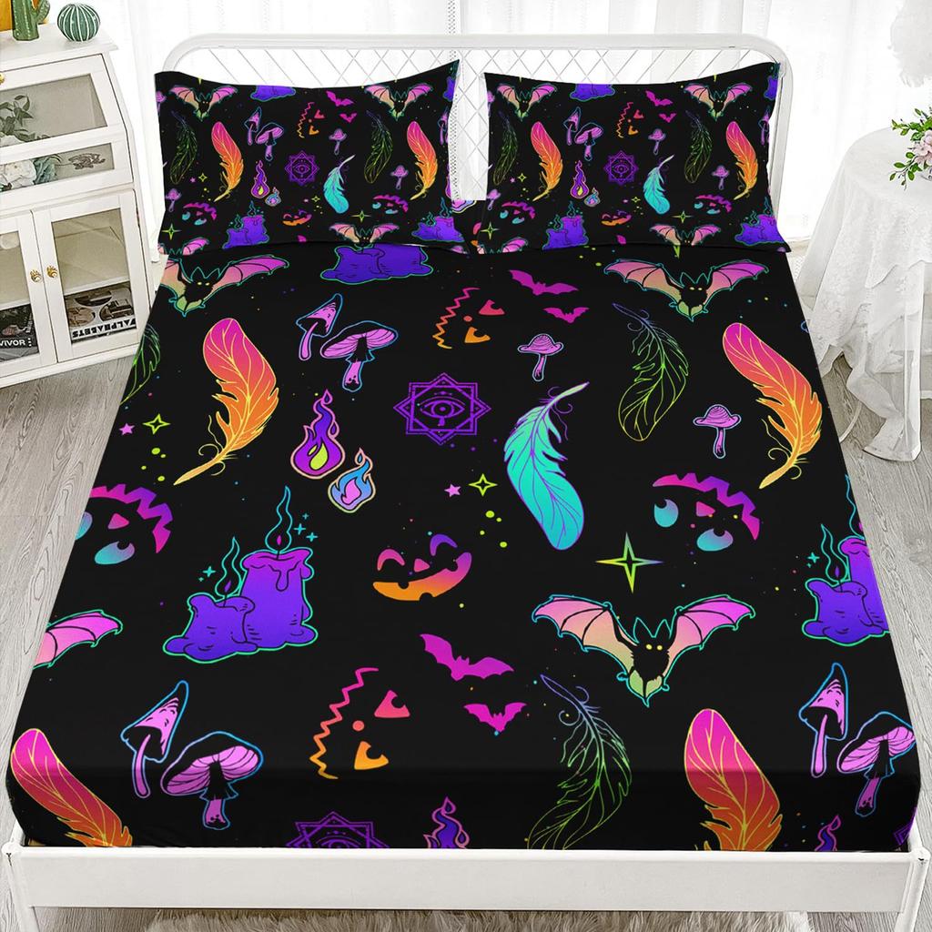 Butterfly Skull Personalized Pattern Mattress Three-Piece Digital Printing Bedding Set Children Adult
