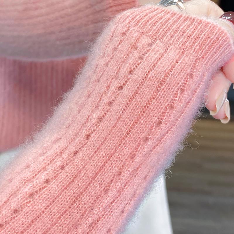 Женский свитер с полуводолазкой, кашемир Цинхэ, 30% кашемир, 70% шерсть, зимний вязаный пуловер, осенний свитер, кашемировый свитер