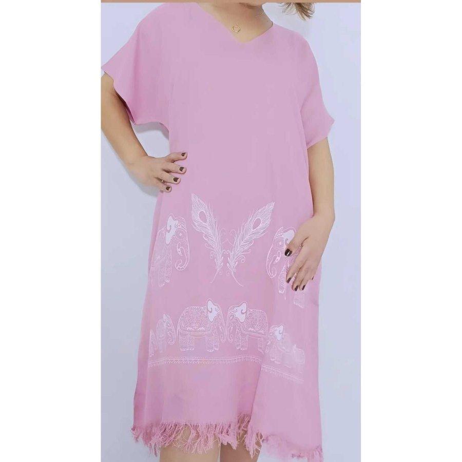 Платье набедренной повязки из бамбукового хлопка с половиной рукава/Пляжное платье/Домашнее платье