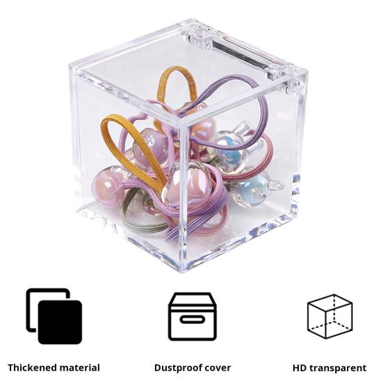 Ящик для хранения акриловый квадратный кубический органайзер с крышкой прозрачный дизайн пылезащитный многоцелевой ювелирный акриловый дисплей коробка