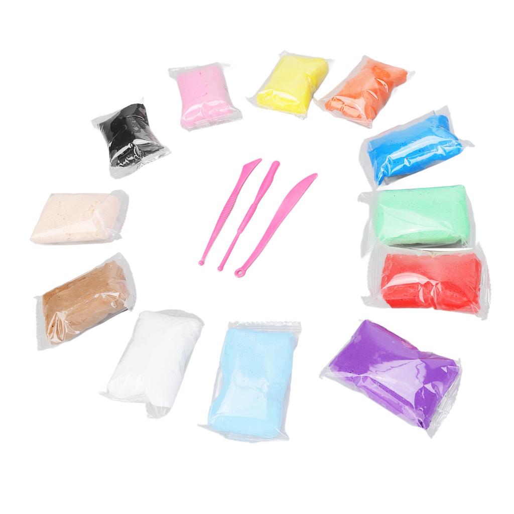 Air Dry Clay 12 Color Space Clay Ultra Light Soft Clay Hand Made DIY Modeling Clay with Utility