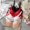 Women's Side Breast Control Full Cup Bra Plus Size Thin Cotton Cup Lace Bra Sexy Push Up Underwire Bra 36-42 C/D