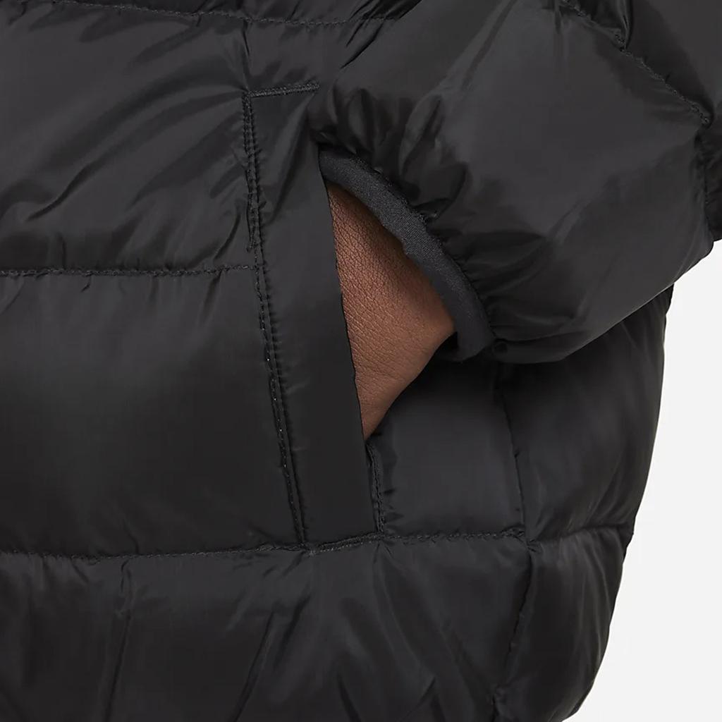 Nike Logo Printed Thickened Warm Stand Collar Down Jacket Kids Outerwear Black FB0533-010