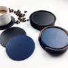 1pcs Waterproof Pu Leather Coaster Heat Resistant Round Cup Coaster Cup Mat Tableware Mat Bowl Placemat Home Tableware Decor