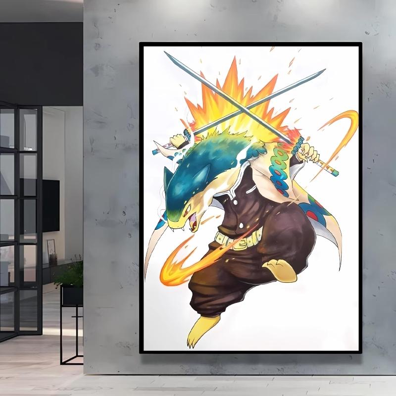 Canvas HD Prints Pokemon Blaziken Cartoon Character Images Modern Living Room Home Decor Aesthetic Poster Classic Children Gifts
