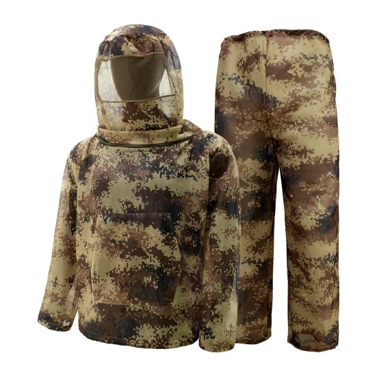 Camouflage Mosquito Suit for Men Women, Insect Mosquito Protection Jacket And Pants, Mosquito Proof Clothing with Mesh Hood for Outdoor Camping