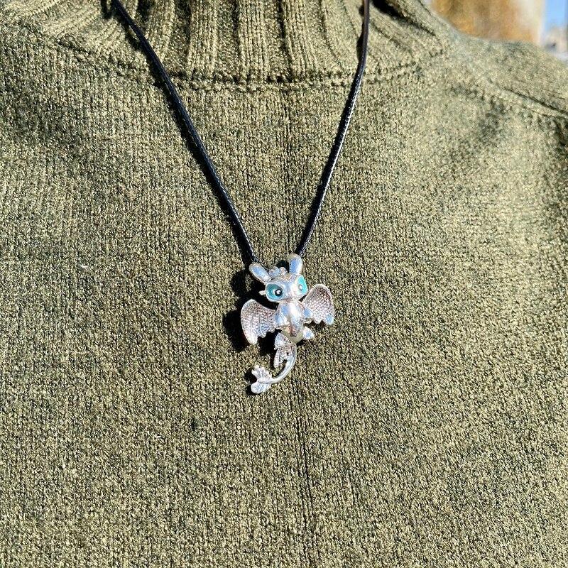 Fashion Cartoon Dragon Pendant Men and Women Cute Couple Party Banquet Gift Necklace Trendy Jewelry Choker Necklace