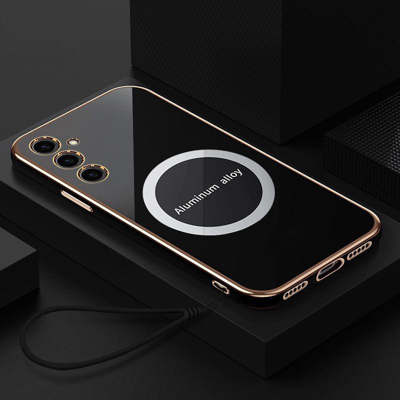 For Samsung Galaxy S25+ Case Samsung S25+ SM-S936B Phone Case Magnetic attraction Plating ShockProof Silicone Back Cover