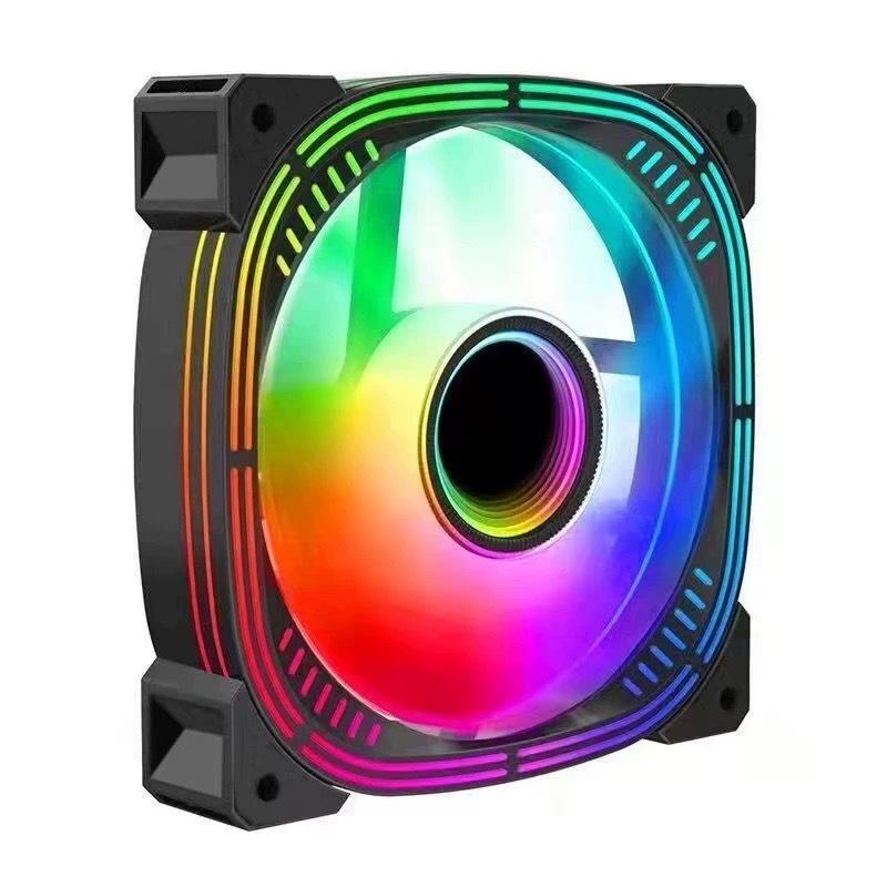 AGB 12 см RGB вентилятор для корпуса с регулируемой температурой, большой 4-контактный, белый/черный, синхронное охлаждение