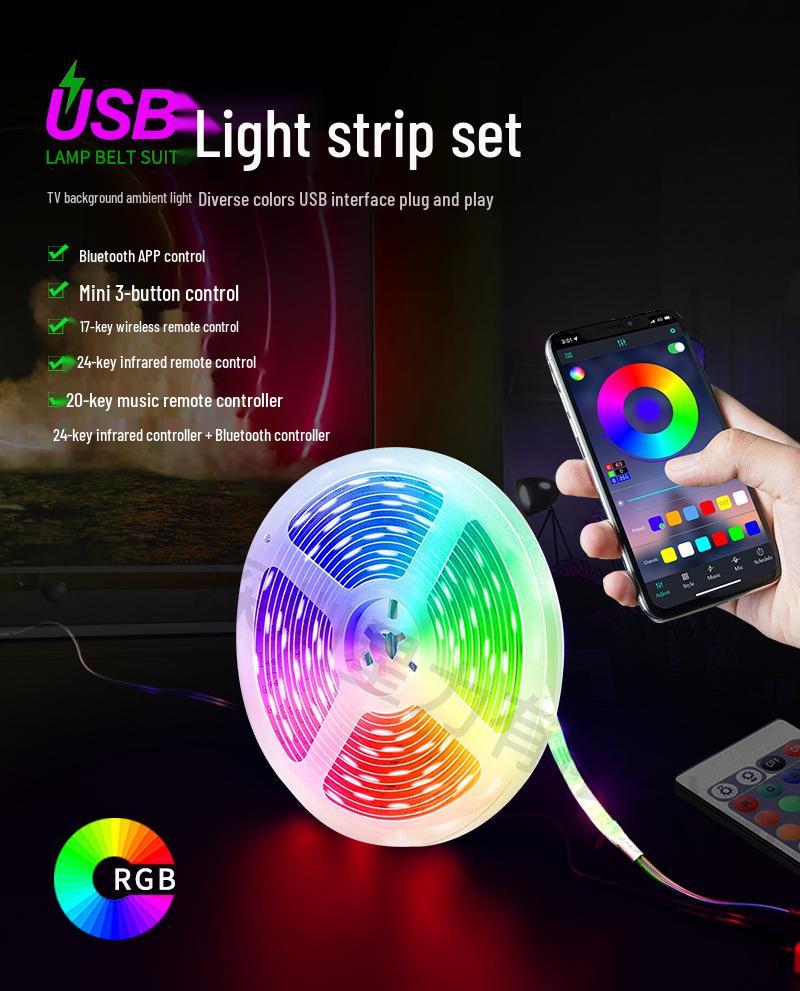RGB Светодиодная лента для мебели – USB 5 В, 30 светодиодов, Гибкая для столов для киберспорта, Стульев и Атмосферного освещения у кровати