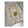 3 Piece French Guipure Embroidered Velvet Dowry Bridal Set Prayer Rug