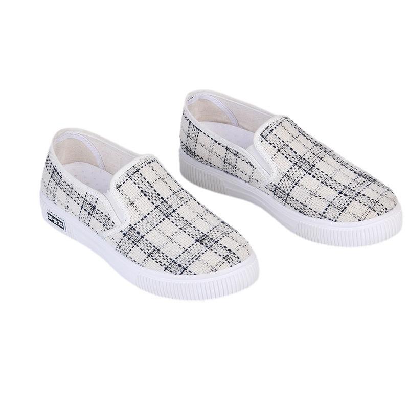 Fashion Fashionable Sports Shoes Korean Version Versatile Flat Shoes New Spring and Autumn Thin Breathable Plaid Women's Casual Shoes