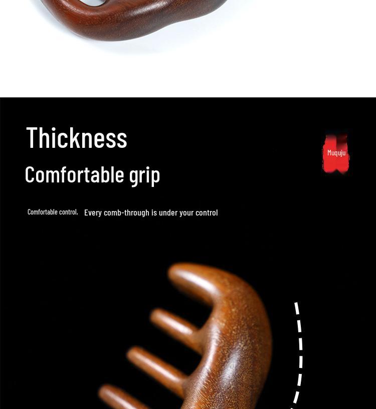 Неокрашенная золотая сандаловая расческа для массажа головы с множеством зубьев - Портативная и с мелкими зубьями для разглаживания меридианов