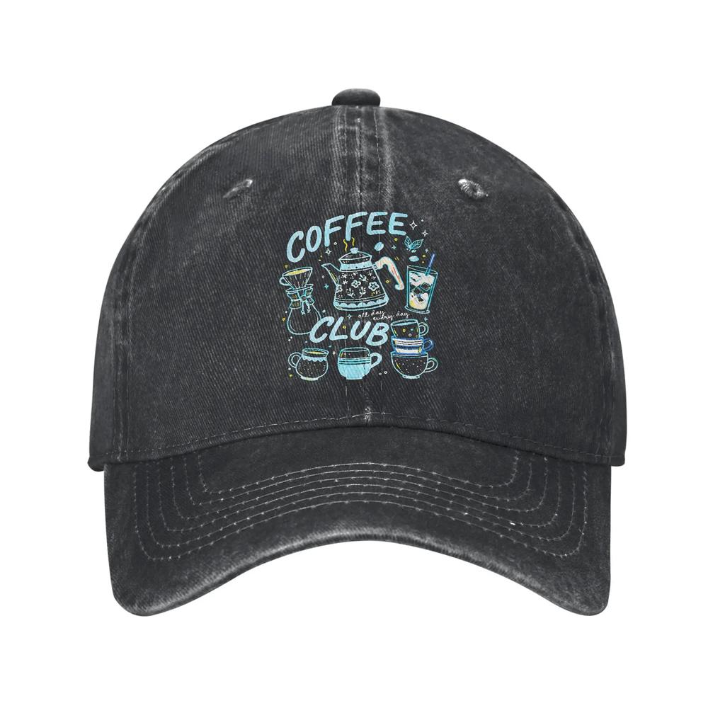 Кот Кофеман Бейсболка Винтажная Потертая Стиранная Snapback Кепка для Мужчин Женщин Активный Отдых Регулируемая Кепка Шляпа