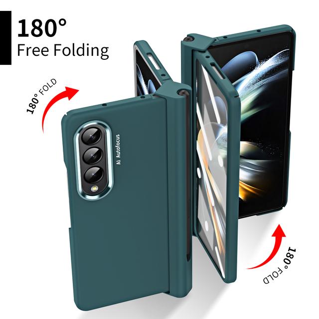Для Samsung Z Fold4 чехол из закаленного стекла с полным покрытием для Samsung Galaxy Z Fold 4 5g Fold4 Zfold4 S Pen Holder Phone Bag Cases