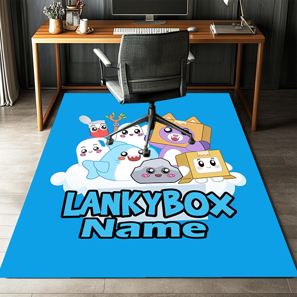 Custom Name LankyBox Printed Carpet,Rug for Office Chair Living Room Bedroom Kitchen Room Decor Gifts.