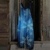 Women's Jumpsuit Print Casual Loose Vintage Shoulder Strap Cotton Linen