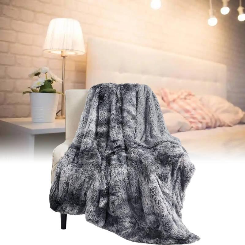 Оверсайз Плед Мех Супермягкий Уютный Плед Роскошный Пушистый Накидка Блан