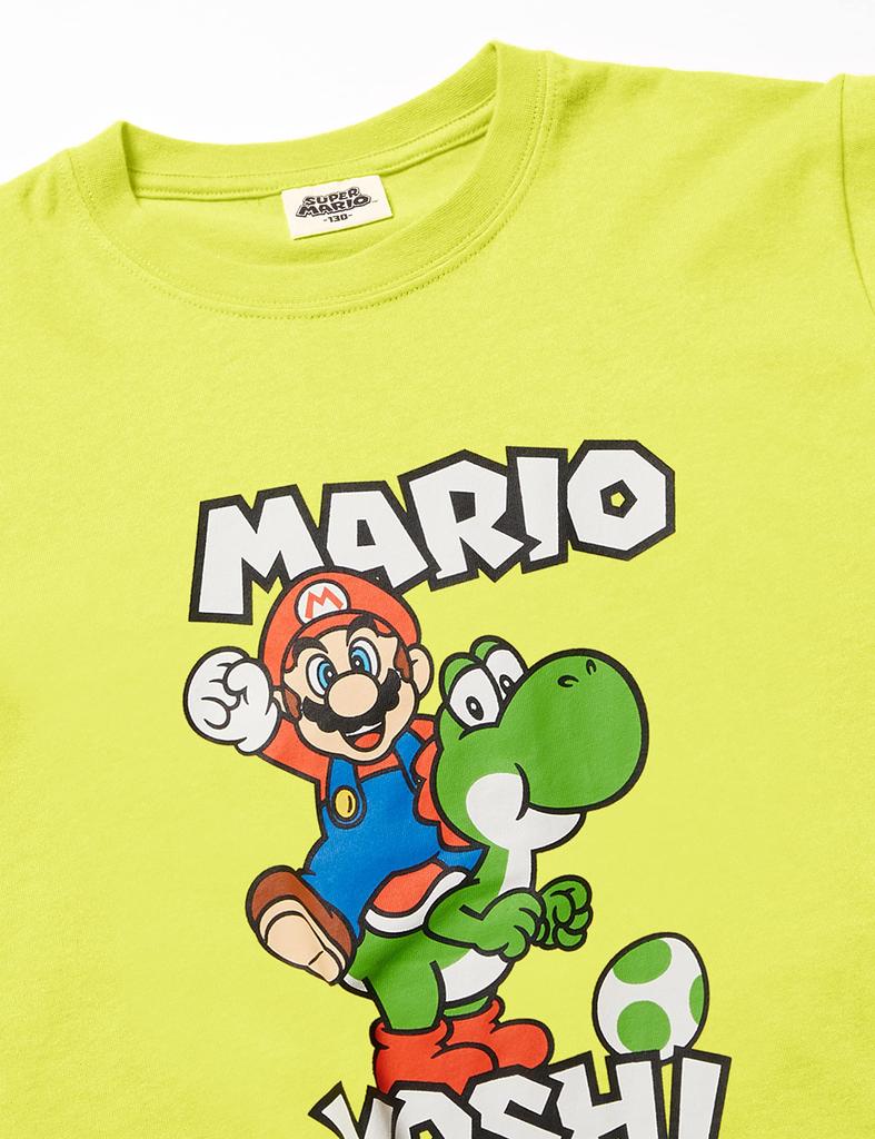 Mario Goods Персонаж Дети ЗДЕСЬ МЫ ИДЕМ Йоши Луиджи Одежда Светло-зеленая [Super Mario] Футболка Детская