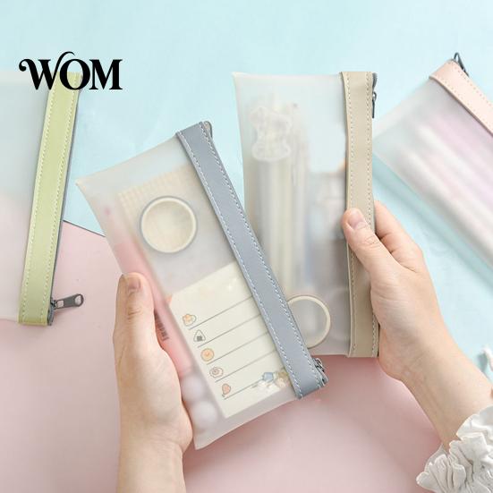 Small Desktop Decoration Pouch Clear Mesh Pencil Case, Large Transparent Pen for Girls, Waterproof Case Stationery Bag High School Students, Cosmetics