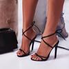 Sexy Thin Heel High Heels Pinch Toe Women's Sandals Open Toe Cross-tied Ankle Strap Women Party Shoes  2024 New Summer Sandals