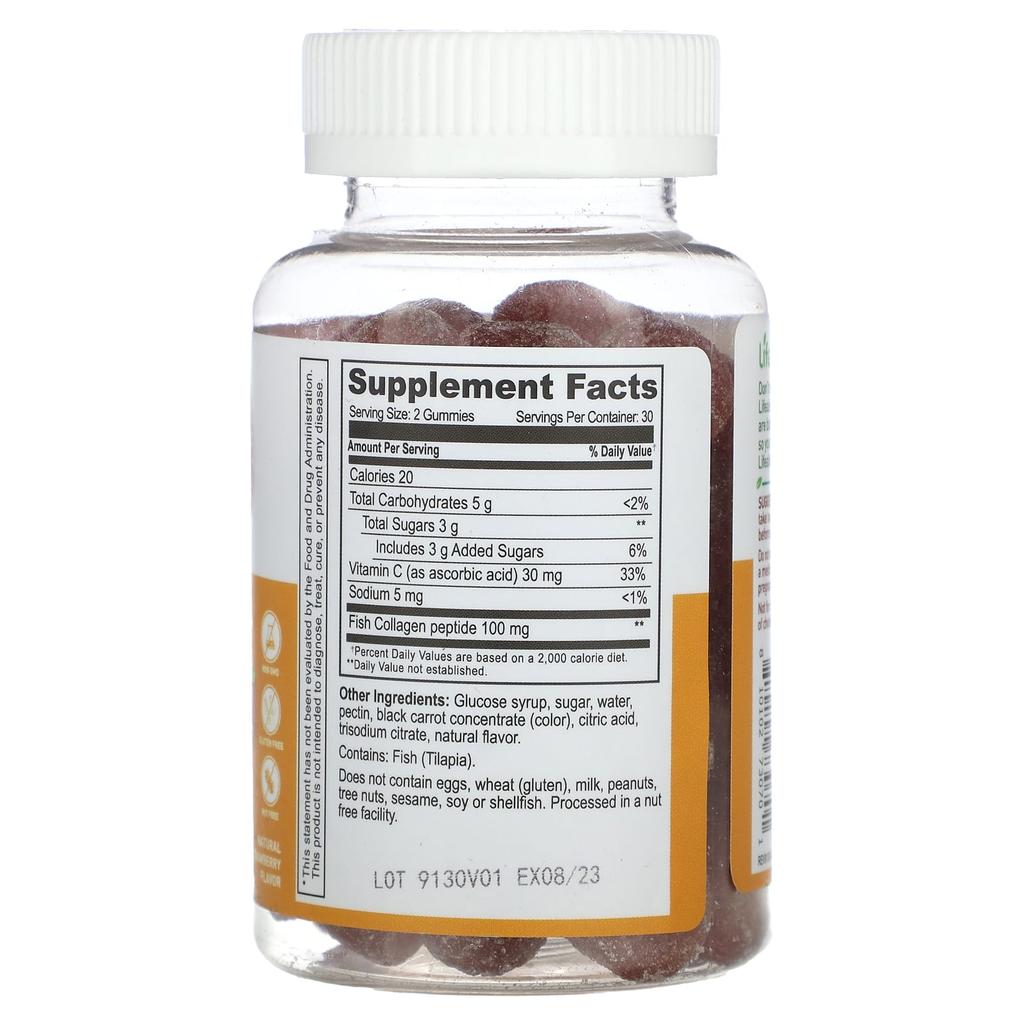 Collagen + Vitamin C Gummies, Natural Strawberry Flavor, 60 Gummies