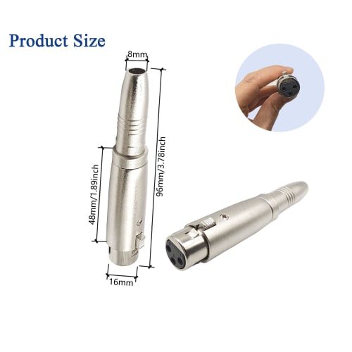 1/4" to 6.35mm Female Adapter, 3-Pin XLR Female to XLR Female, Compatible with VolutyTek Microphones, Stereos, and Mixers (2-Pack)